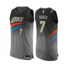 Men's Oklahoma City Thunder #7 Darius Bazley Authentic Gray Basketball Stitched Jersey - City Edition