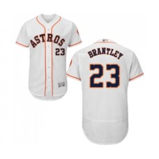 Men's Houston Astros #23 Michael Brantley White Home Flex Base Authentic Collection Baseball Jersey