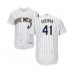 Men's Milwaukee Brewers #41 Junior Guerra White Home Flex Base Authentic Collection Baseball Player Stitched Jersey