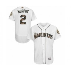 Men's Seattle Mariners #2 Tom Murphy Authentic White 2016 Memorial Day Fashion Flex Base Baseball Player Stitched Jersey