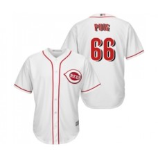 Men's Cincinnati Reds #66 Yasiel Puig Replica White Home Cool Base Baseball Jersey