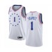 Men's Nike Philadelphia 76ers #1 Landry Shamet White Swingman Jersey - Earned Edition