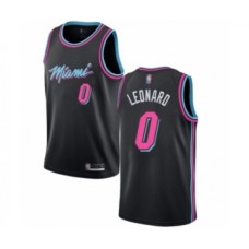 Men's Miami Heat #0 Meyers Leonard Authentic Black Basketball Stitched Jersey - City Edition