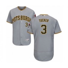 Men's Pittsburgh Pirates #3 Cole Tucker Grey Road Flex Base Authentic Collection Baseball Player Stitched Jersey