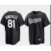 Men's Los Angeles Dodgers #81 Victor Gonzalez Black Turn Back The Clock Stitched Cool Base Jersey