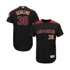 Men's Arizona Diamondbacks #38 Curt Schilling Black Alternate Authentic Collection Flex Base Baseball Jersey