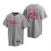 Men's Nike Philadelphia Phillies #45 Zack Wheeler Gray Road Stitched Baseball Jersey