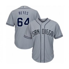 Men's San Diego Padres #64 Gerardo Reyes Authentic Grey Road Cool Base Baseball Player Stitched Jersey