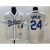 Men's Los Angeles Dodgers #24 Kobe Bryant White Cool Base Stitched Baseball Jersey1