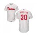 Men's Philadelphia Phillies #30 David Robertson White Home Flex Base Authentic Collection Baseball Jersey