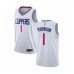 Men's Los Angeles Clippers #1 Jerome Robinson Authentic White Basketball Stitched Jersey - Association Edition