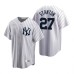 Men's Nike New York Yankees #27 Giancarlo Stanton White Cooperstown Collection Home Stitched Baseball Jersey