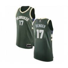 Men's Milwaukee Bucks #17 Dragan Bender Authentic Green Basketball Stitched Jersey - Icon Edition