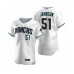 Men's Arizona Diamondbacks #51 Randy Johnson Nike White Teal Authentic 2020 Alternate Stitched Jersey