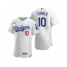 Men's Los Angeles Dodgers #10 Justin Turner Nike White 2020 Authentic Stitched Jersey