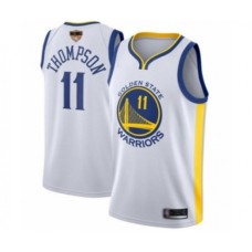 Men's Golden State Warriors #11 Klay Thompson Swingman White 2019 Basketball Finals Bound Basketball Jersey - Association Edition