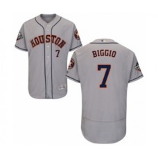 Men's Houston Astros #7 Craig Biggio Grey Road Flex Base Authentic Collection 2019 World Series Bound Baseball Stitched Jersey