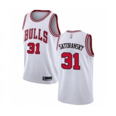 Men's Chicago Bulls #31 Tomas Satoransky Authentic White Basketball Jersey - Association Edition