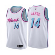 Men's Miami Heat #14 Tyler Herro Authentic White Basketball Stitched Jersey - City Edition