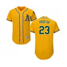 Men's Oakland Athletics #23 Jurickson Profar Gold Alternate Flex Base Authentic Collection Baseball Jersey