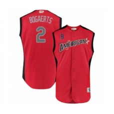 Men's Boston Red Sox #2 Xander Bogaerts Authentic Red American League 2019 Baseball All-Star Jersey