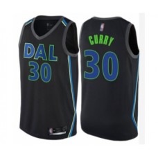 Men's Dallas Mavericks #30 Seth Curry Authentic Black Basketball Jersey - City Edition