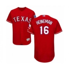 Men's Texas Rangers #16 Scott Heineman Red Alternate Flex Base Authentic Collection Baseball Player Stitched Jersey