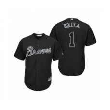 Men's Atlanta Braves #1 Ozzie Albies Bolly Black 2019 Players Weekend Replica Stitched Jersey