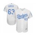 Men's Los Angeles Dodgers #63 Yimi Garcia Authentic White 2016 Father's Day Fashion Flex Base Baseball Player Stitched Jersey