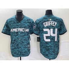 Men's Nike Seattle Mariners #24 Ken Griffey Teal 2023 All Star Cool Base Stitched Jersey1