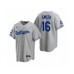 Men's Los Angeles Dodgers #16 Will Smith Gray 2020 World Series Champions Road Replica Stitched Jersey