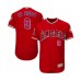 Men's Los Angeles Angels of Anaheim #9 Tommy La Stella Red Alternate Flex Base Authentic Collection Baseball Jersey