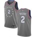 Men's Nike Philadelphia 76ers #2 Moses Malone Swingman Gray NBA Jersey - City Edition