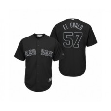 Men's Boston Red Sox #57 Eduardo Rodriguez El Gualo Black 2019 Players Weekend Replica Stitched Jersey