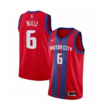 Men's Detroit Pistons #6 Terry Mills Swingman Red Basketball Stitched Jersey - 2019 20 City Edition