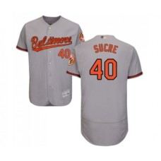 Men's Baltimore Orioles #40 Jesus Sucre Grey Road Flex Base Authentic Collection Baseball Jersey