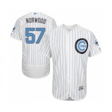 Men's Chicago Cubs #57 James Norwood Authentic White 2016 Father's Day Fashion Flex Base Baseball Player Stitched Jersey