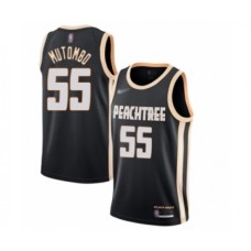 Men's Atlanta Hawks #55 Dikembe Mutombo Swingman Black Basketball Stitched Jersey - 2019 20 City Edition