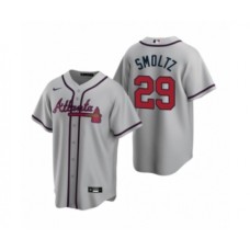 Men's Atlanta Braves #29 John Smoltz Nike Gray 2020 Replica Road Stitched Jersey