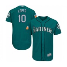 Men's Seattle Mariners #10 Tim Lopes Teal Green Alternate Flex Base Authentic Collection Baseball Player Stitched Jersey