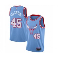 Men's Chicago Bulls #45 Denzel Valentine Swingman Blue Basketball Stitched Jersey - 2019 20 City Edition