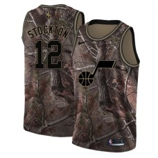 Men's Nike Utah Jazz #12 John Stockton Swingman Camo Realtree Collection NBA Jersey