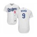 Men's Los Angeles Dodgers #9 Kristopher Negron White Home Flex Base Authentic Collection Baseball Player Stitched Jersey