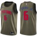 Men's Nike Detroit Pistons #6 Bruce Brown Jr. Swingman Green Salute to Service NBA Jersey