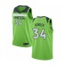 Men's Minnesota Timberwolves #34 Noah Vonleh Authentic Green Basketball Jersey Statement Edition