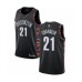 Men's Brooklyn Nets #21 Wilson Chandler Authentic Black Basketball Jersey - 2018 19 City Edition