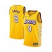 Men's Los Angeles Lakers #9 Rajon Rondo Swingman Gold 2019-20 City Edition Basketball Stitched Jersey