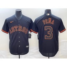 Men's Houston Astros #3 Jeremy Pena Lights Out Black Fashion Stitched MLB Cool Base Nike Jersey