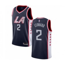 Men's Los Angeles Clippers #2 Kawhi Leonard Authentic Navy Blue Basketball Jersey - City Edition