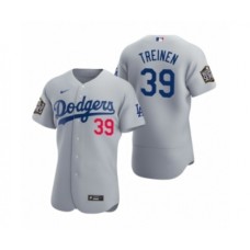 Men's Los Angeles Dodgers #39 Blake Treinen Nike Gray 2020 World Series Authentic Stitched Jersey